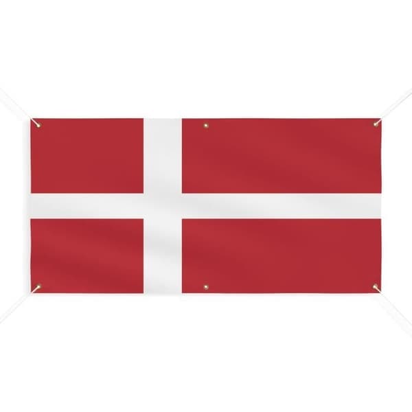 Banneri Tanskan lippu 6 silmukkaa 60x120cm polyesteriä