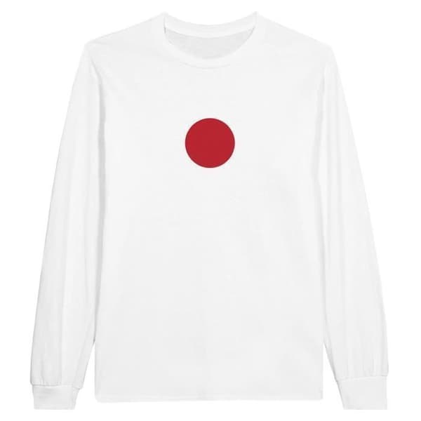 Langærmet T-shirt - PIXELFORMA - Japans flag - 100% bomuld - Langærmede - Regular fit Vit M