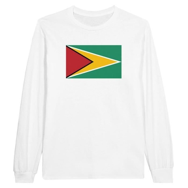 Guyana Flag pitkähihainen T-paita valkoinen Vit M