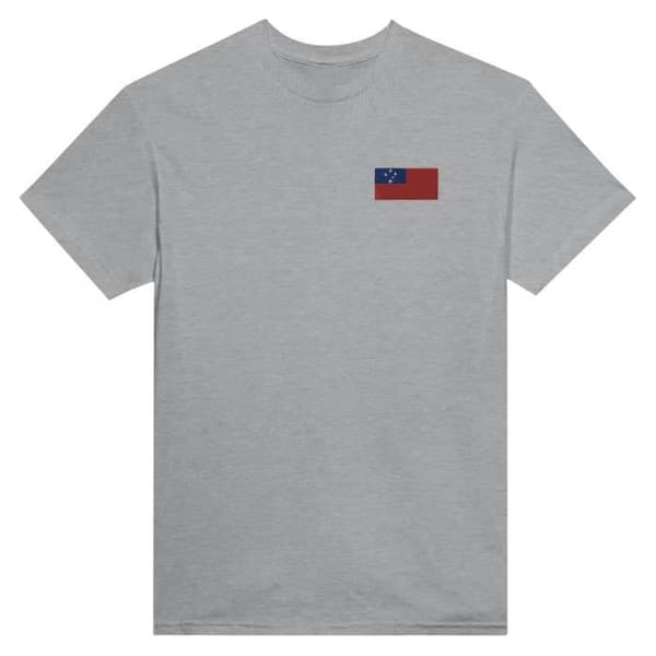 T-shirt - PIXELFORMA - Samoa Flag - Broderi - 100% bomuld - Klassisk pasform Grå XL