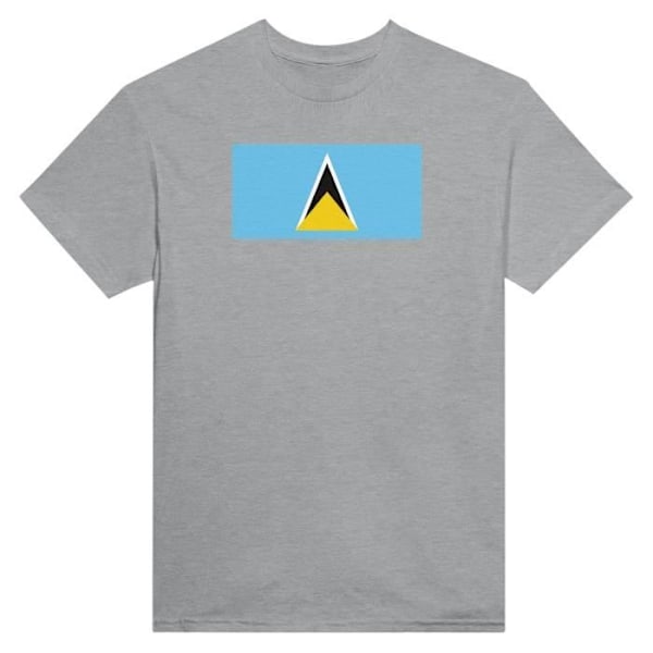 Saint Lucia Flag T-shirt i grå farve Grå XXXL