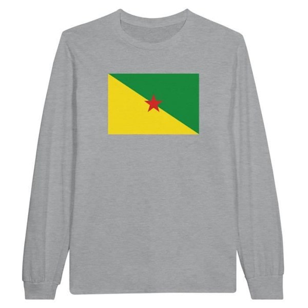 Guyana Flag langærmet T-shirt i grå Grå M