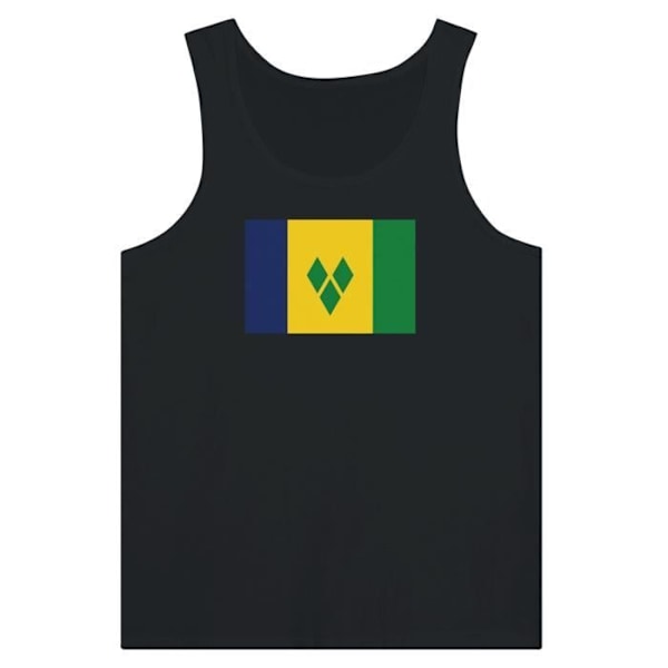 Saint Vincent og Grenadinernes flag tanktop i sort Svart XS