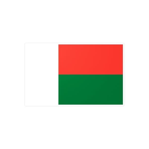Klistermärke Madagaskars flagga 9,0x15,0cm i 1000 bitar