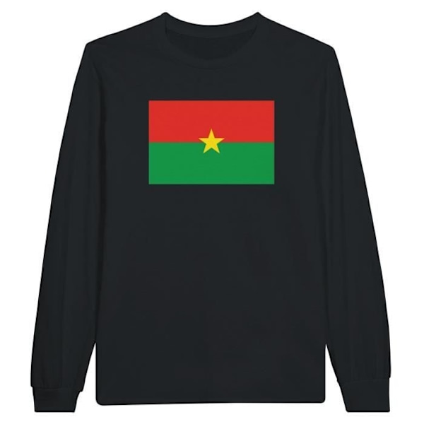 Burkina Faso Flag pitkähihainen musta T-paita Svart jag