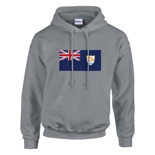 Anguilla Flag Hoodie i grått Grå XXL