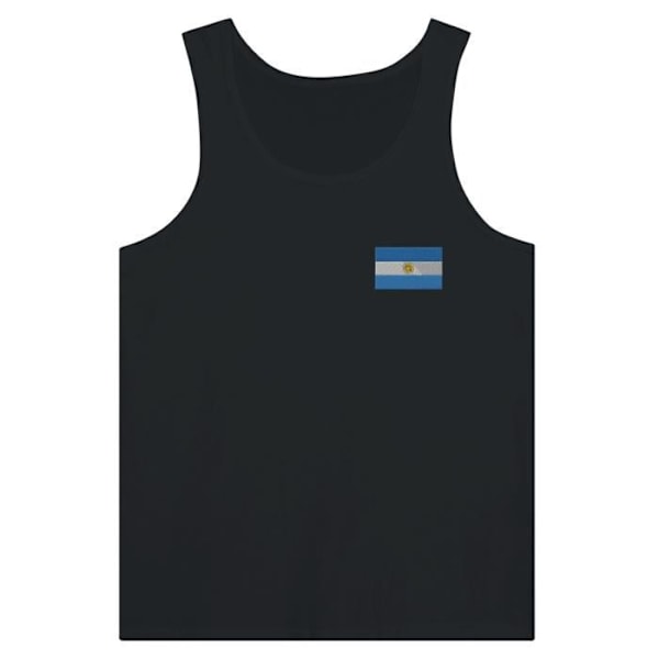 Argentina Flag Broderi Tank Top i Sort Svart S