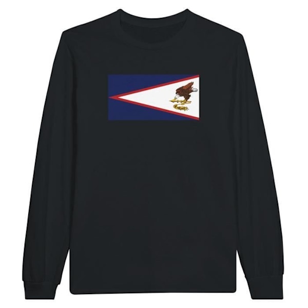 Amerikansk Samoa Flag Langærmet T-shirt i sort Svart XXL