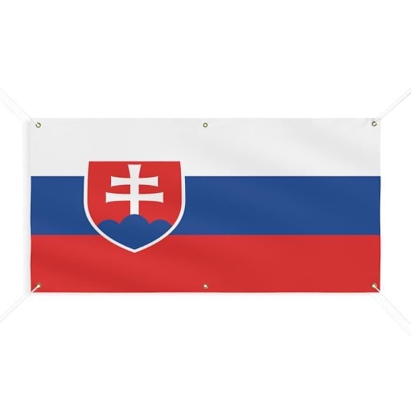 Banner Flag of Slovakia 6 Øjer 130x260cm i polyester