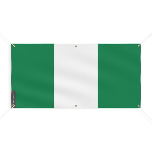 Nigeria Flag Banner 6 Øjer 170x340cm i polyester