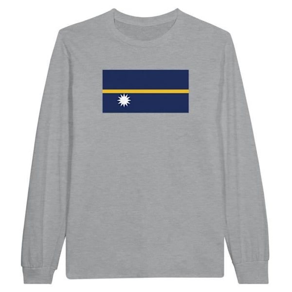 Nauru Flag langærmet T-shirt i grå Grå XXXL