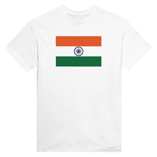 Indien Flag T-shirt i hvid farve Vit jag