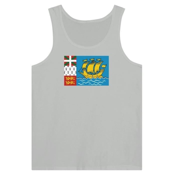 Saint Pierre og Miquelon Flag Tank Top i Grå Grå jag