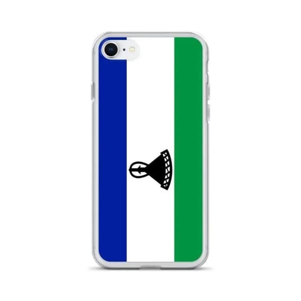 iPhone-fodral - PIXELFORMA - iPhone 7 - Lesothos flagga - Heltäckande skydd - Mjuk silikon