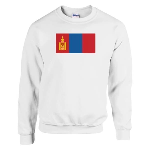Huppari - PIXELFORMA - Mongolian lippu - Valkoinen - Pitkät hihat - Mixed Vit XXL