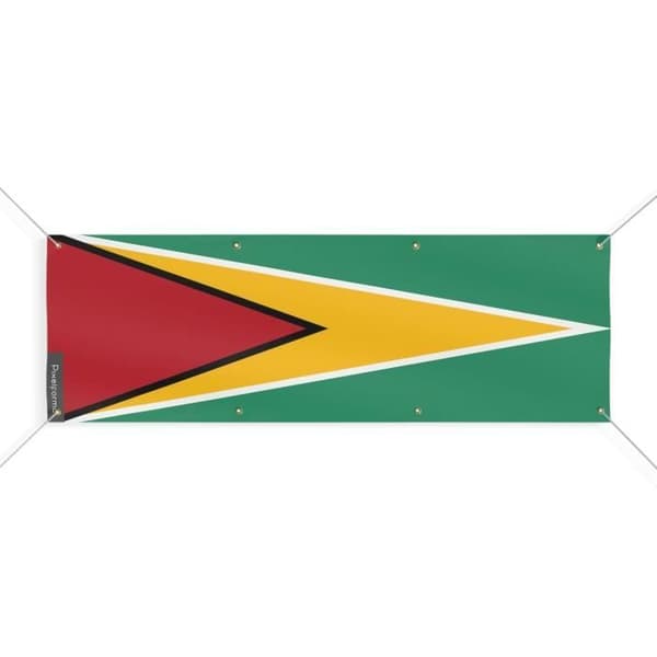 Guyanan lippubanneri 8 silmukkaa 150x450 cm