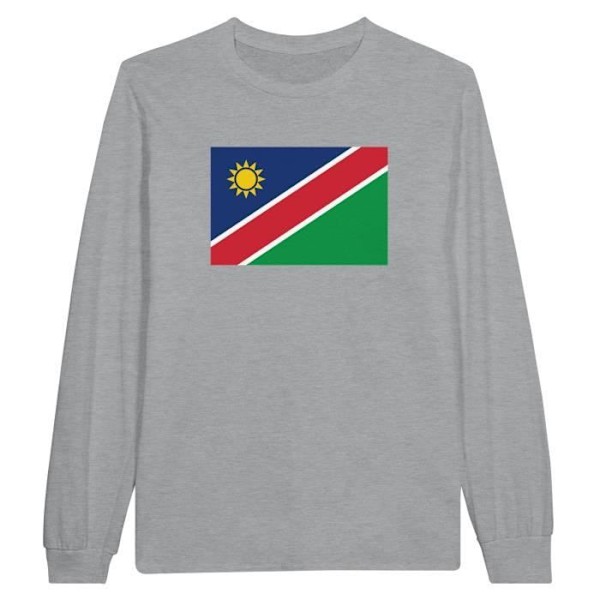 Namibia Flag langærmet T-shirt i grå Grå M