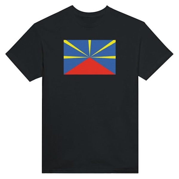 Reunion Island Flag T-shirt i sort farve Svart XXXL