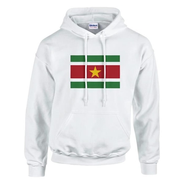 Surinam Flag Hoodie i Vit Vit XL