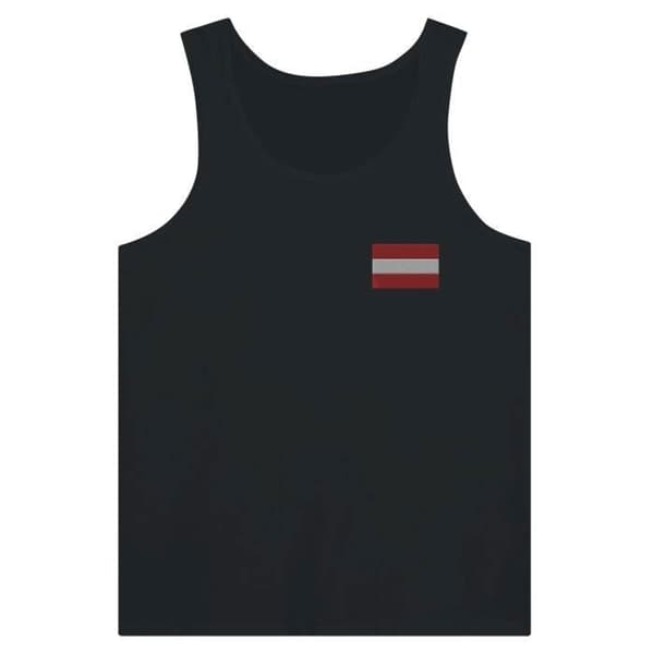 Østrig Flag Broderi Tank Top i Sort Svart jag