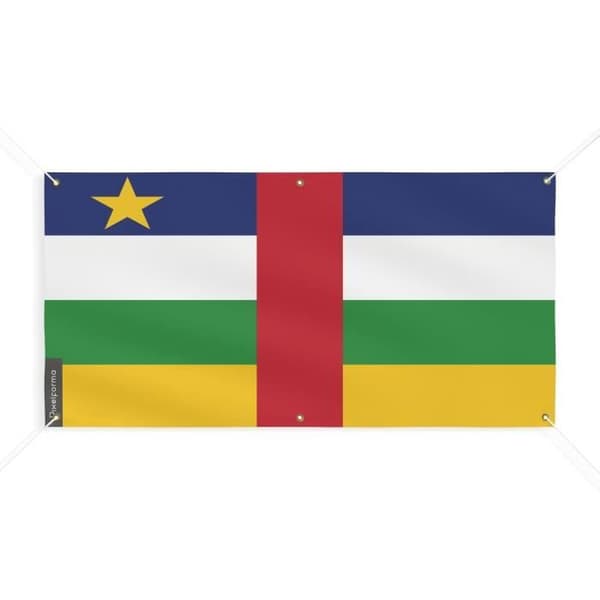 Banner Flagga för Centralafrikanska republiken 6 öljetter 110x220cm i polyester
