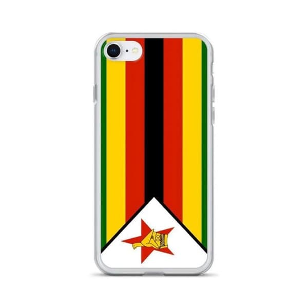 Cover til iPhone - PIXELFORMA - iPhone 7 - Zimbabwe flag - Let design - Blød silikone Flerfärgad