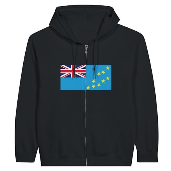 Musta Tuvalu Flag vetoketjuhuppari Svart XXXL