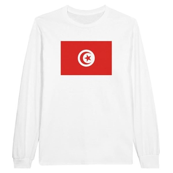 Tunisia Flag pitkähihainen T-paita valkoinen Vit XXXL