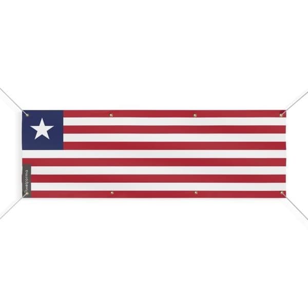 Liberian lippubanneri 8 silmukkaa 150x450 cm