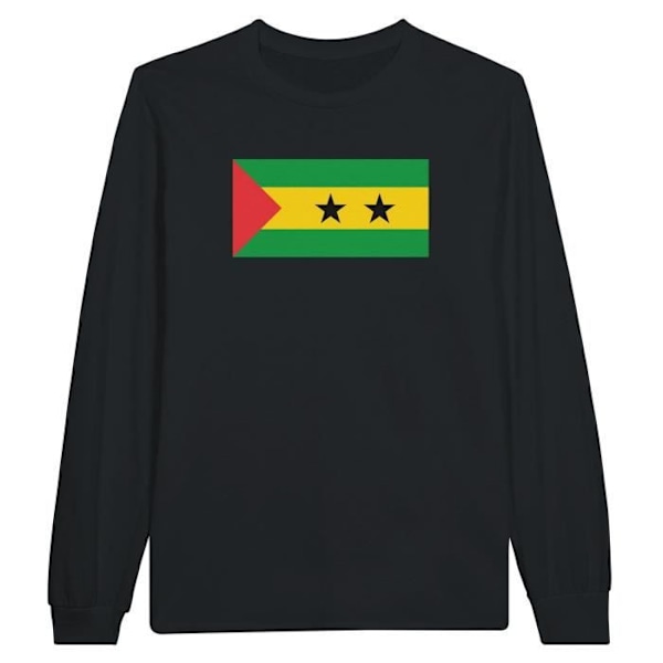 Sao Tome and Principe Flag pitkähihainen musta T-paita Svart XXXL