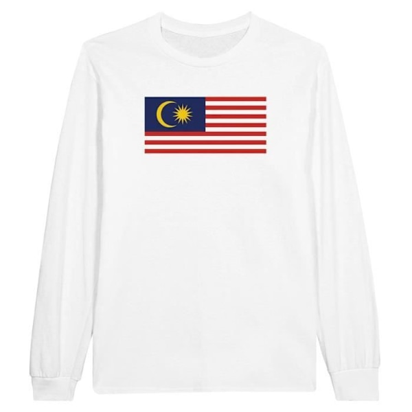 Malaysia Flag langærmet T-shirt i hvid Vit M