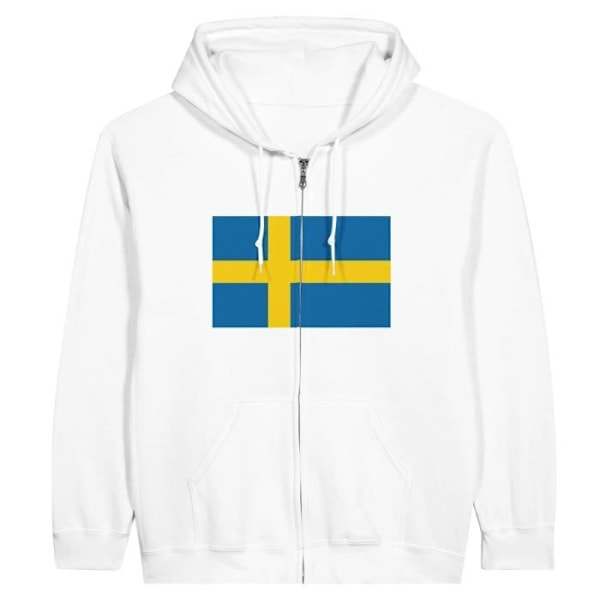 Sweden Flag Hættetrøje med lynlås i hvid Vit XL