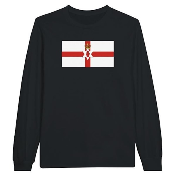 Northern Ireland Flag Langærmet T-shirt i sort Svart M