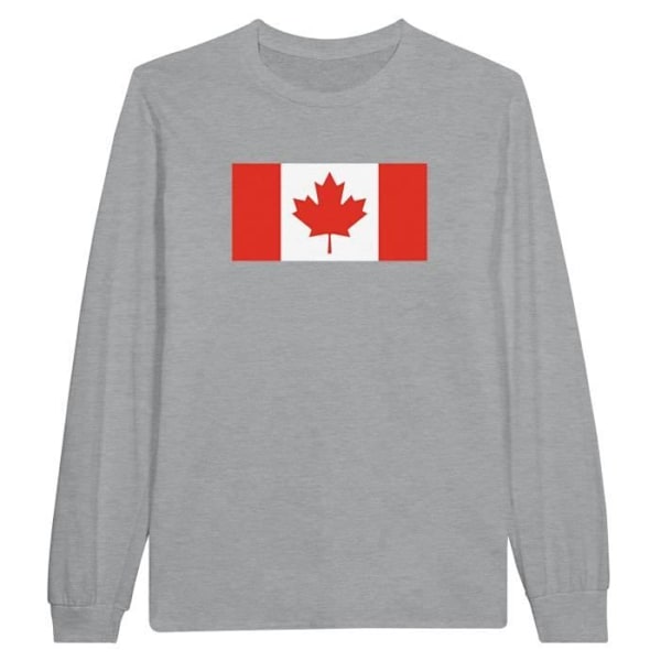 Canada Flag langærmet T-shirt i grå Grå XXXL