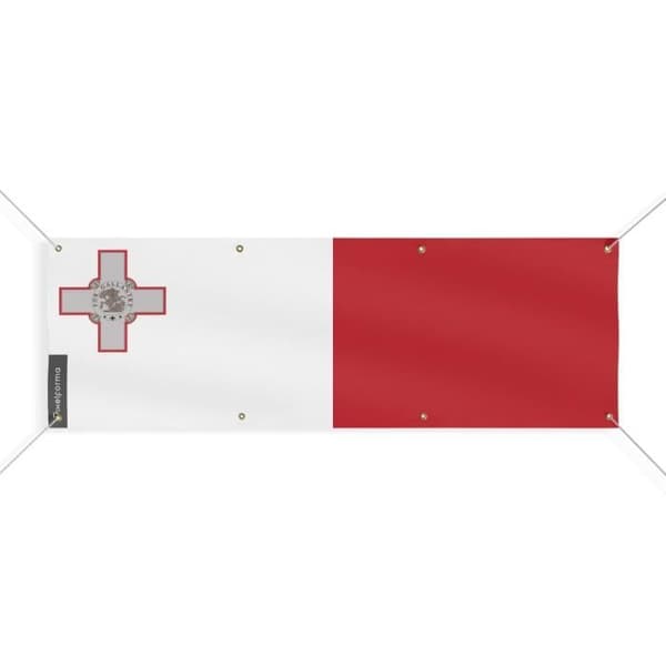 Malta flagga banner 8 öljetter 160x480 cm