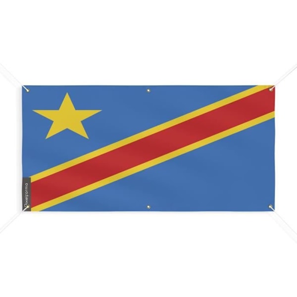 Banner Flag for Den Demokratiske Republik Congo 6 Øjer 200x400 cm i polyester