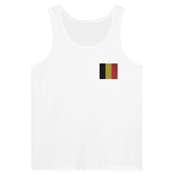 Belgien Flag Broderi Tank Top i Hvid Vit XXL