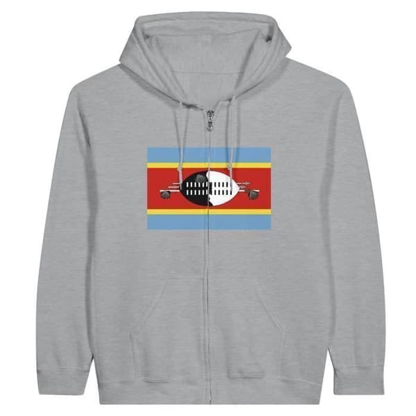 Huppari - PIXELFORMA - Eswatinin lippu - Harmaa - Pitkät hihat - Unisex Grå XXXL