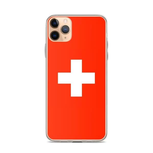 Coque iPhone - iPhone 11 Pro Max - Schweiz Flag - Blød - Multifarvet - Vertikal Flerfärgad