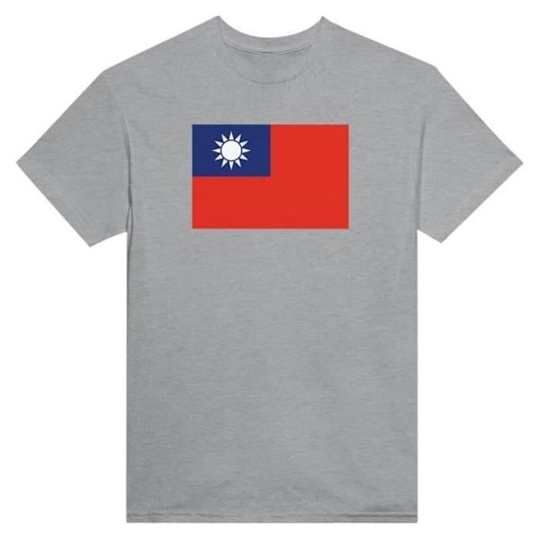 Republikken Kina Flag T-shirt i grå farve Grå jag