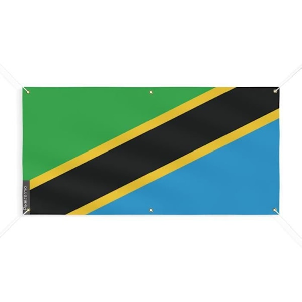 Banner Flag of Tanzania 6 Øjer 170x340cm i polyester