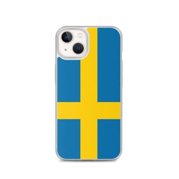 Coque iPhone - PIXELFORMA - iPhone 13 - Drapeau av Sverige - Fullt skydd - Mjukt silikon Blå