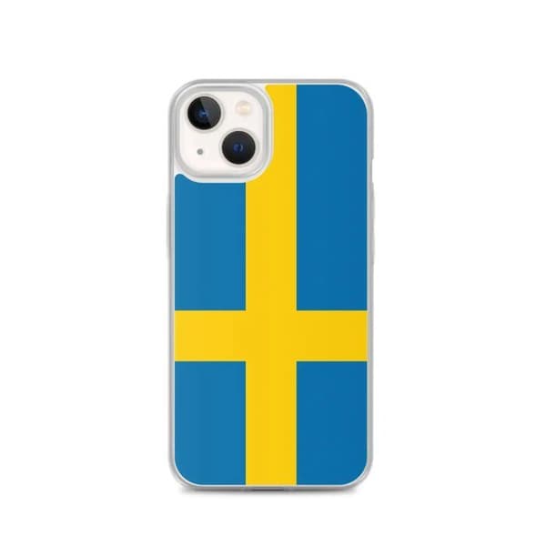 iPhone cover - PIXELFORMA - iPhone 13 - Sveriges flagga - Fuld beskyttelse - Blødt silikone Blå
