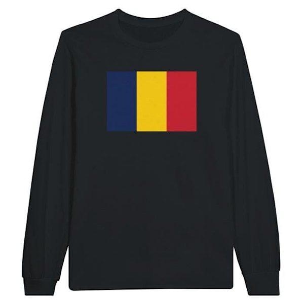 Chad Flag Langærmet T-shirt i sort Svart XXL