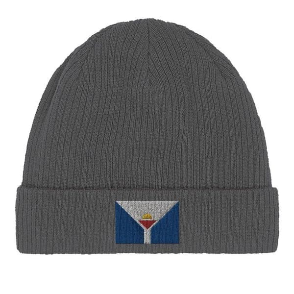 Bonnet Flag Saint-Martin franska Antillerna i Grått Grå