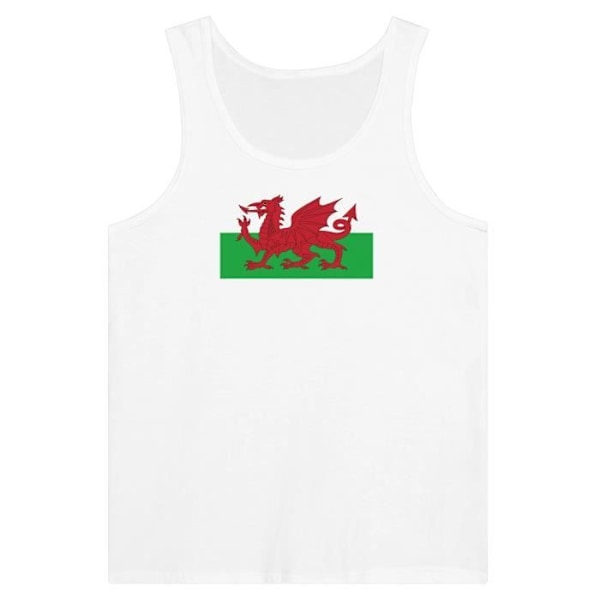 Wales Flag Tank Top i hvid Vit XXL