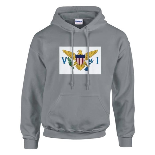 US Virgin Islands Flag Hoodie i grått Grå jag