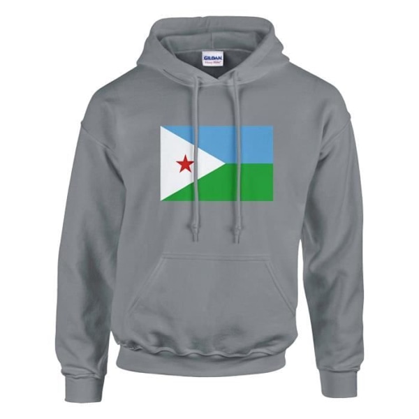 Harmaa Djibouti Flag -huppari Grå jag