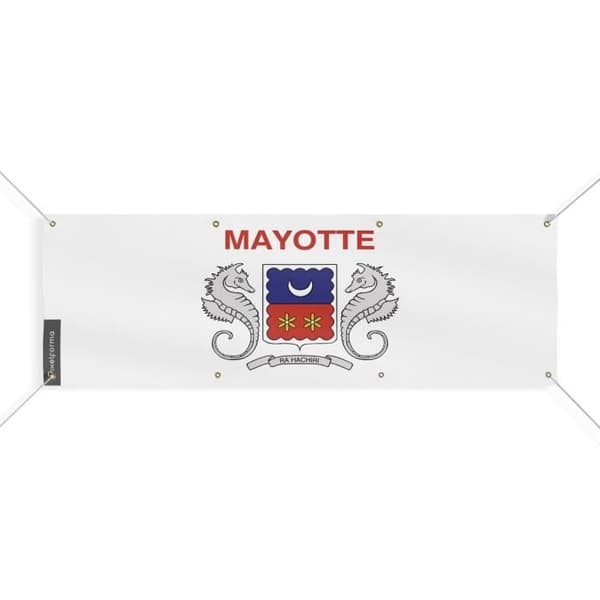Mayotten lippu 8 silmukkaa 180x540 cm