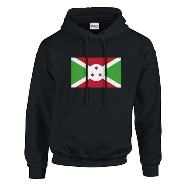 Burundi Flag -huppari mustana Svart XXL